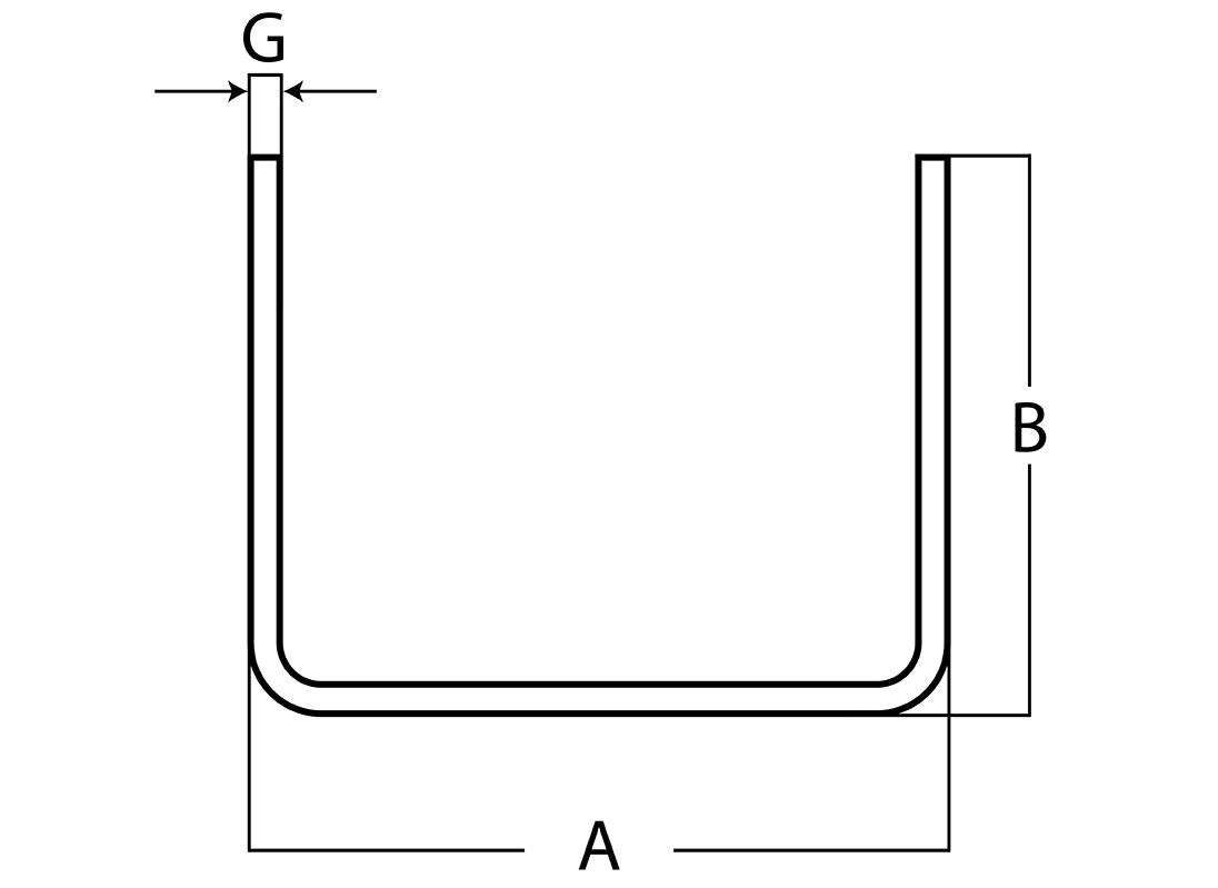 Rzut boczny profili U GLIF